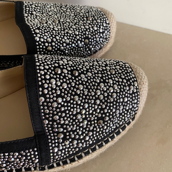 Stuart Weitzman Womens Designer Shoes Rockon Espadrilles Black Studded Size 9M - Picture 7 of 8